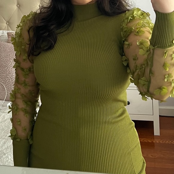 Fashion nova green Ribbed Dress - Picture 4 of 5